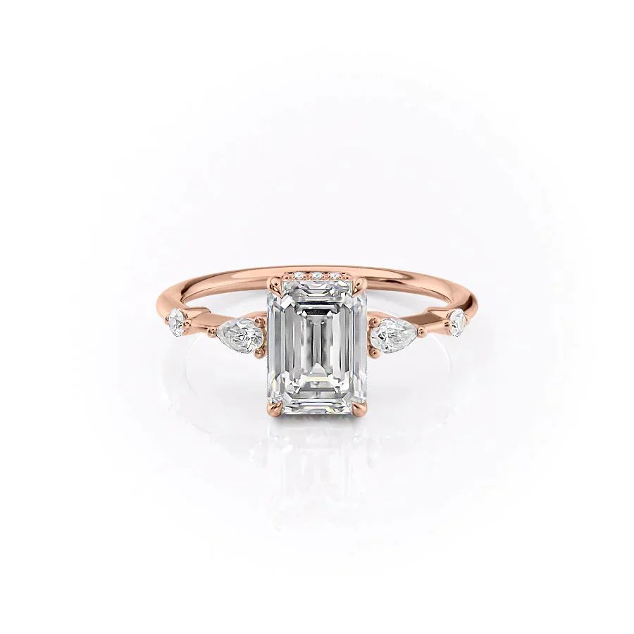 The Naomi Set With A 1 Carat Emerald Moissanite