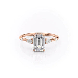 The Naomi Set With A 1 Carat Emerald Moissanite