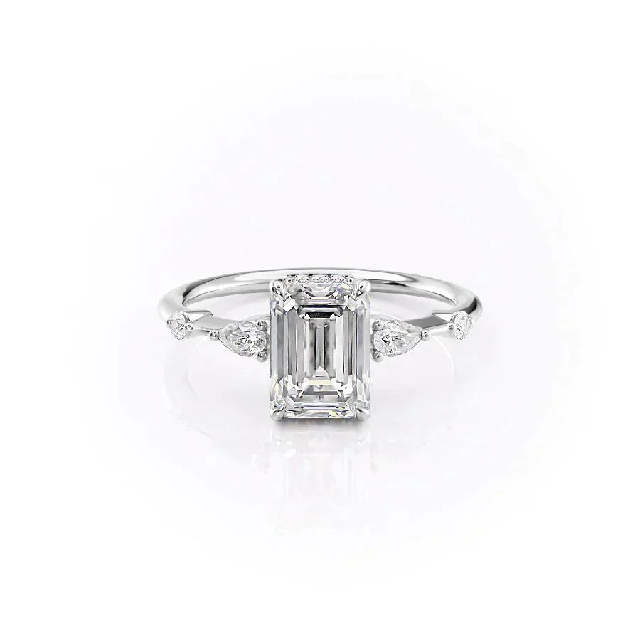 The Naomi Set With A 4.5 Carat Emerald Moissanite