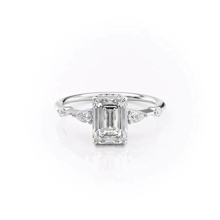The Naomi Set With A 3 Carat Emerald Lab Diamond