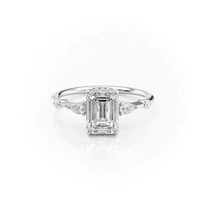 The Naomi Set With A 1.5 Carat Emerald Moissanite