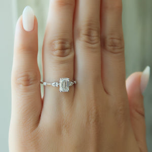 The Naomi Set With A 3 Carat Emerald Lab Diamond