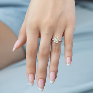 The Naomi Set With A 3 Carat Emerald Lab Diamond