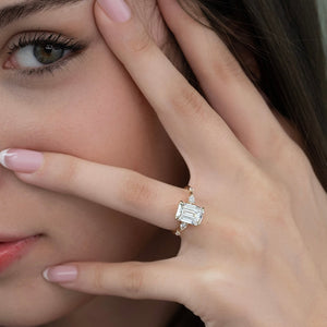 The Naomi Set With A 3 Carat Emerald Lab Diamond