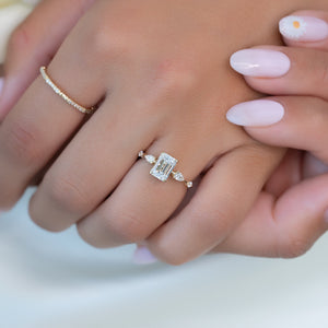 The Naomi Set With A 3 Carat Emerald Lab Diamond