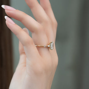 The Naomi Set With A 3 Carat Emerald Lab Diamond