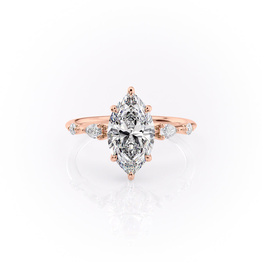 The Naomi Set With A 5 Carat Marquise Moissanite