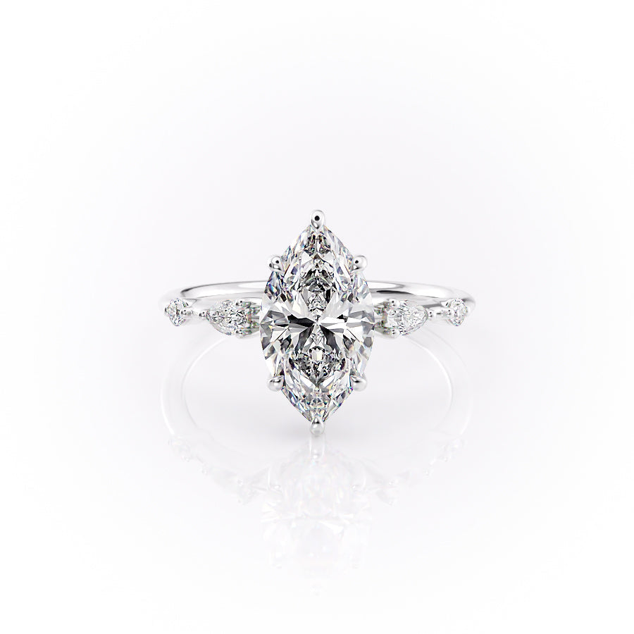 The Naomi Set With A 2 Carat Marquise Lab Diamond