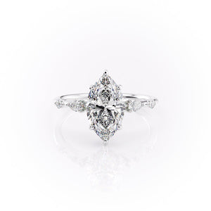 The Naomi Set With A 4 Carat Marquise Moissanite