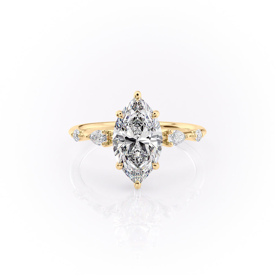 The Naomi Set With A 1.5 Carat Marquise Lab Diamond