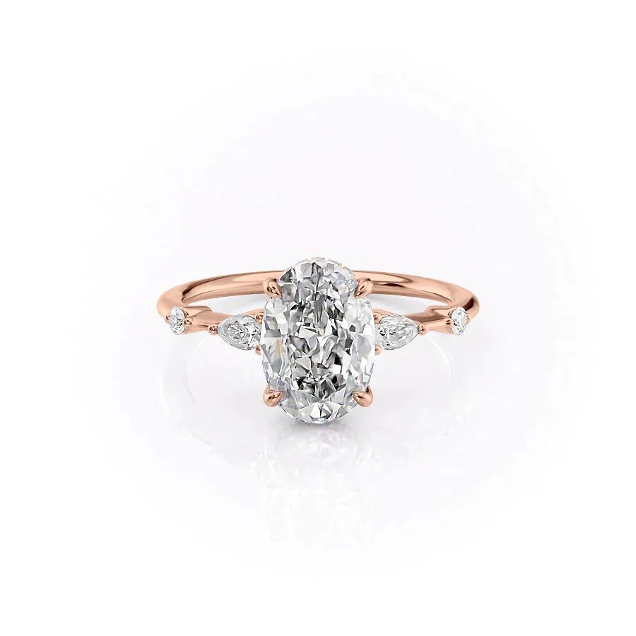 The Naomi Set With A 1.5 Carat Oval Lab Diamond