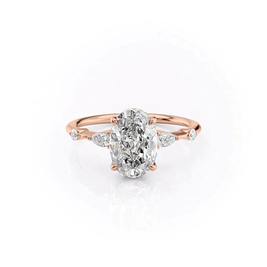 The Naomi Set With A 1.5 Carat Oval Moissanite