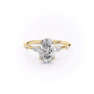 The Naomi Set With A 1.5 Carat Oval Lab Diamond