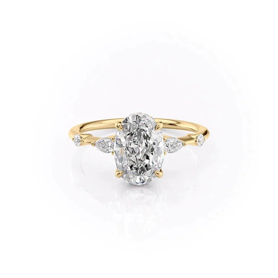 The Naomi Set With A 2.5 Carat Oval Lab Diamond