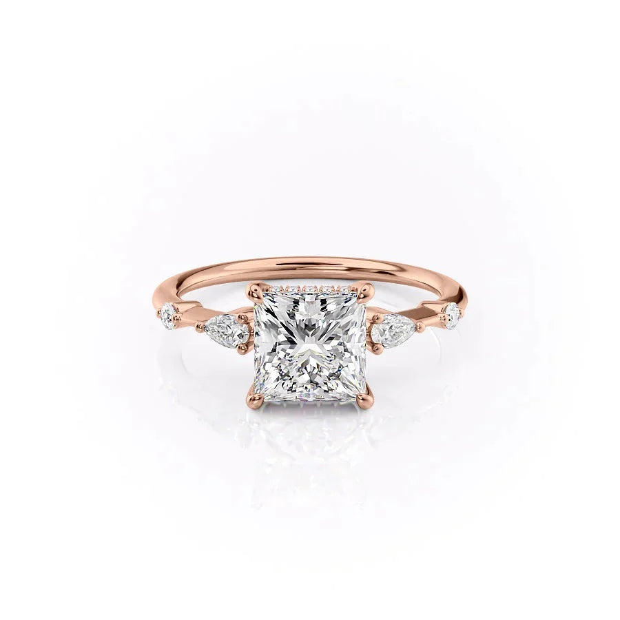 The Naomi Set With A 2.5 Carat Princess Lab Diamond