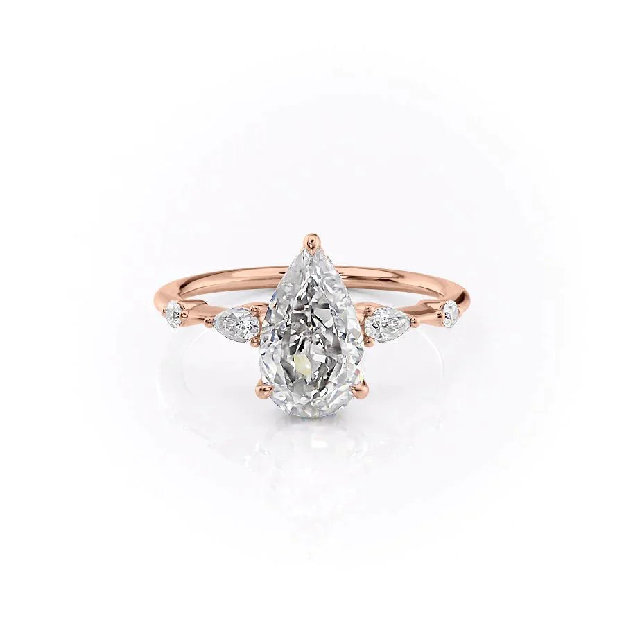The Naomi Set With A 1.5 Carat Pear Lab Diamond
