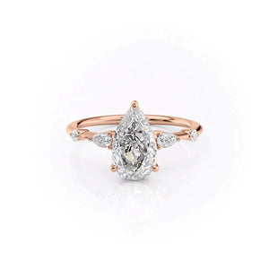 The Naomi Set With A 1 Carat Pear Lab Diamond