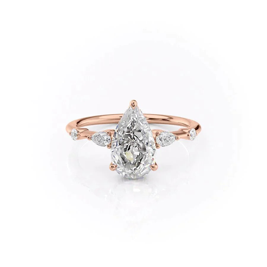 The Naomi Set With A 3.5 Carat Pear Moissanite