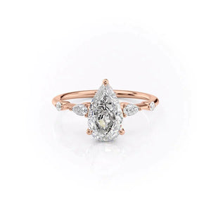 The Naomi Set With A 3.5 Carat Pear Moissanite