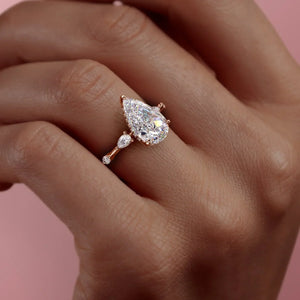 The Naomi Set With A 2.5 Carat Pear Lab Diamond