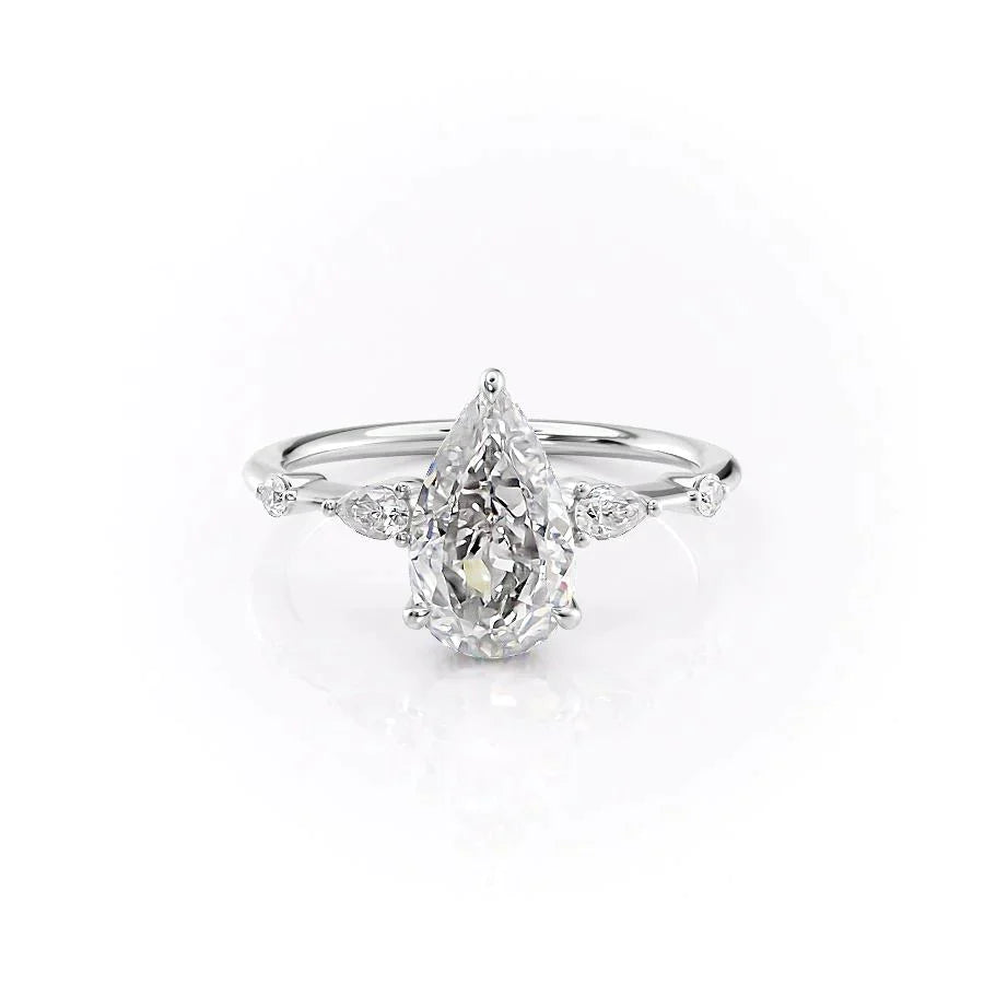 The Naomi Set With A 2.5 Carat Pear Lab Diamond