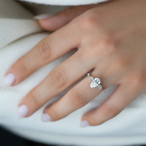 The Naomi Set With A 3 Carat Pear Lab Diamond