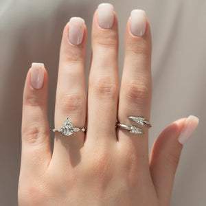The Naomi Set With A Pear Lab Diamond