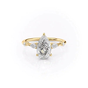 The Naomi Set With A 4.5 Carat Pear Moissanite