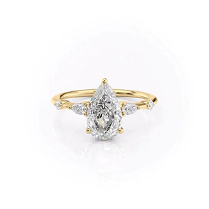 The Naomi Set With A 2.5 Carat Pear Lab Diamond