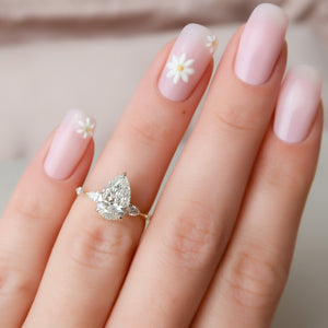 The Naomi Set With A 1.5 Carat Pear Lab Diamond