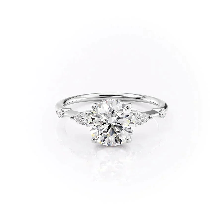 The Naomi Set With A 2.5 Carat Round Moissanite