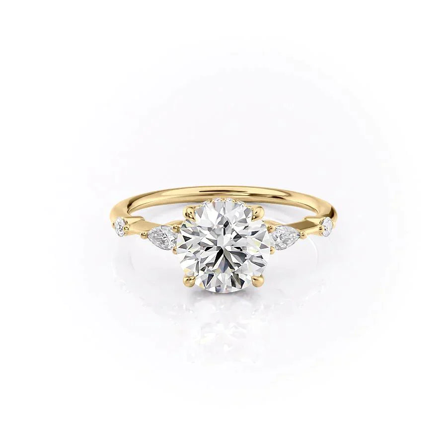 The Naomi Set With A 4.5 Carat Round Moissanite