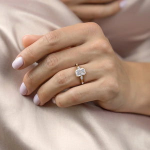 The Naomi Set With A 1.5 Carat Radiant Lab Diamond