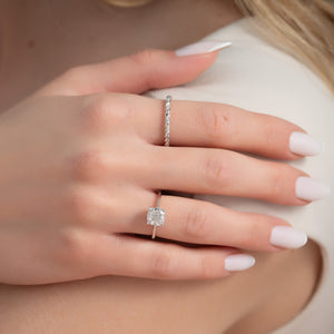 The Maia Set With A 2 Carat Cushion Lab Diamond