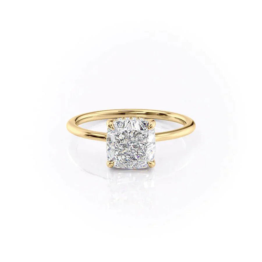 The Maia Set With A 1 Carat Cushion Lab Diamond