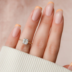 The Maia Set With A 1.5 Carat Cushion Lab Diamond