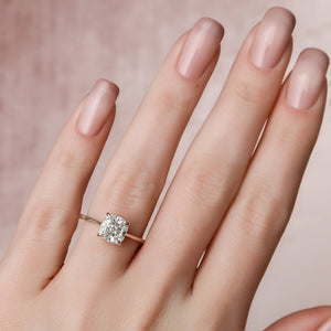 The Maia Set With A 1.5 Carat Cushion Lab Diamond
