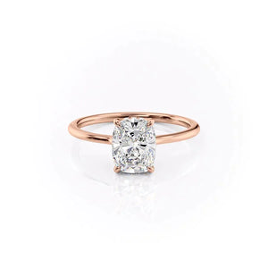 The Maia Set With A 2 Carat Elongated Cushion Moissanite