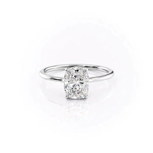 The Maia Set With A 3 Carat Elongated Cushion Moissanite