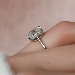 The Maia Set With A 1 Carat Elongated Cushion Lab Diamond
