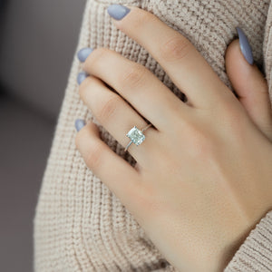 The Maia Set With A 1 Carat Elongated Cushion Lab Diamond