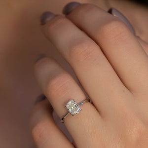 The Maia Set With A 1 Carat Elongated Cushion Lab Diamond