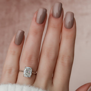 The Maia Set With A 1 Carat Elongated Cushion Lab Diamond
