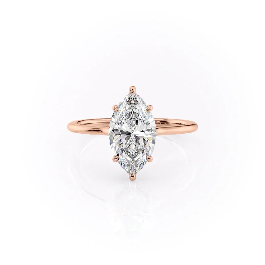 The Maia Set With A 5 Carat Marquise Moissanite