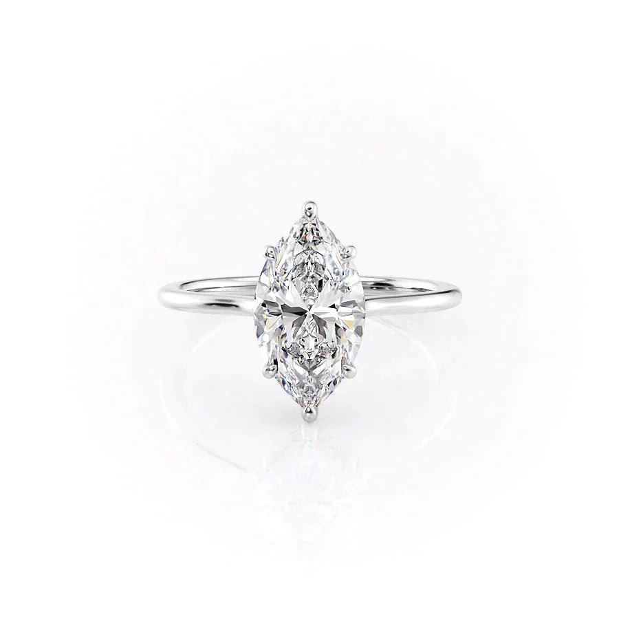 The Maia Set With A 3 Carat Marquise Lab Diamond