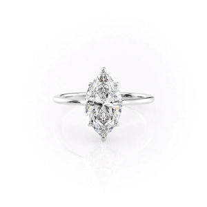 The Maia Set With A 3 Carat Marquise Lab Diamond
