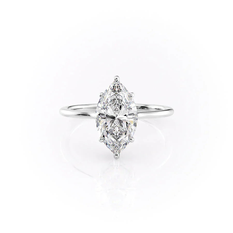 The Maia Set With A 5 Carat Marquise Moissanite