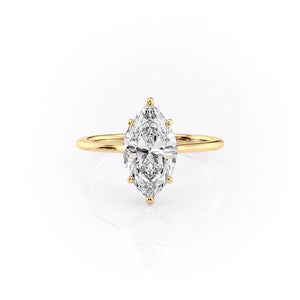 The Maia Set With A 3 Carat Marquise Moissanite