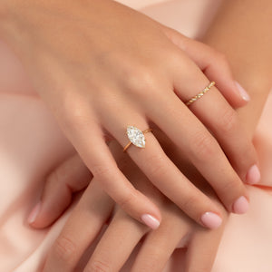 The Maia Set With A 1 Carat Marquise Lab Diamond