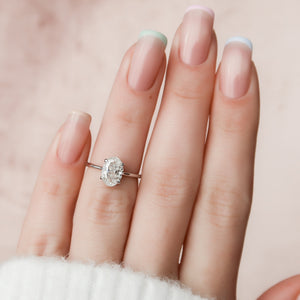 The Maia Set With A 1 Carat Oval Lab Diamond